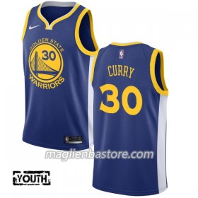 Maglia NBA Golden State Warriors Stephen Curry 30 Nike 2017-18 Blu Swingman - Bambino